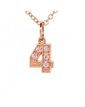 Number '4' Charm in 18K Rose Gold with high quality diamonds