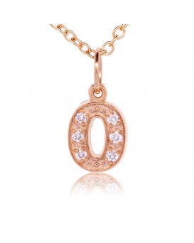 Number '0' Charm in 18K Rose Gold with high quality diamonds