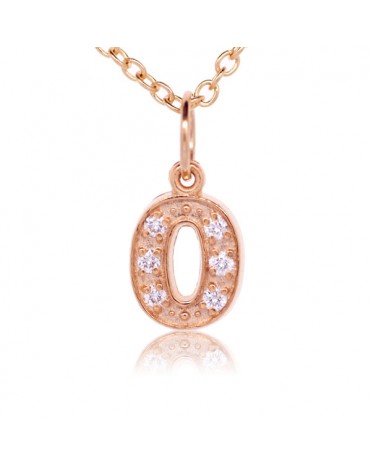 Number '0' Charm in 18K Rose Gold with high quality diamonds