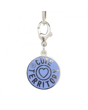 French Enamel Cute Territory Pet Tag in Periwinkle Blue