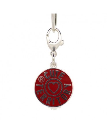 French Enamel Cute Territory Pet Tag in Ruby Red