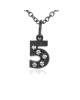 Number '0' Charm in 18K Gold - Black Rhodium with high quality diamonds