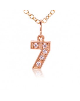 Number '7' Charm in 18K Rose Gold with high quality diamonds