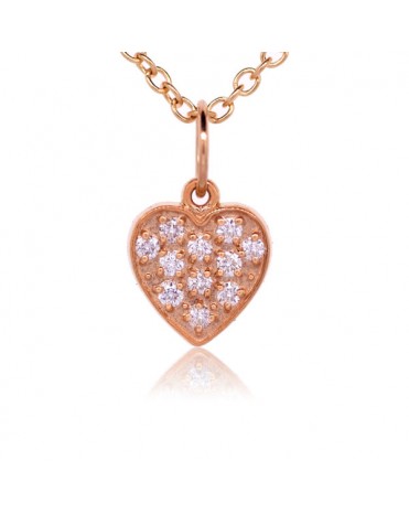 Heart Charm in 18K Rose Gold with High Quality Diamonds