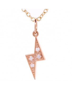 Lightning Bolt Charm in 18K Rose Gold with High Quality Diamonds