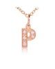 Alphabet Charm, Letter 'P'  in 18K Rose Gold with high quality diamonds