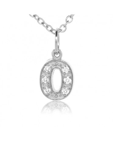 Alphabet Charm, Letter 'O' in 18K White Gold with high quality diamonds