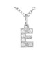 Alphabet Charm, Letter 'E'  in 18K White Gold with high quality diamonds