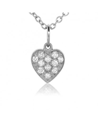 Heart Charm in 18K White Gold with High Quality Diamonds