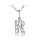 Alphabet Charm, Letter 'R' in 18K White Gold with high quality diamonds