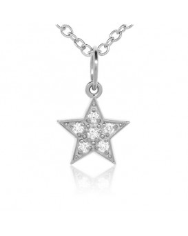 Star Charm in 18K White Gold with High Quality Diamonds