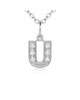 Alphabet Charm, Letter 'U' in 18K White Gold with high quality diamonds
