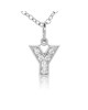 Alphabet Charm, Letter 'Y' in 18K White Gold with high quality diamonds