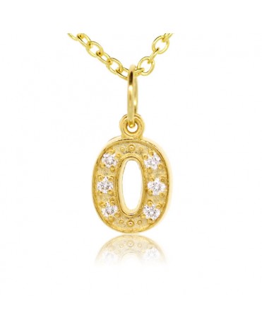 Alphabet Charm, Letter 'O'  in 18K Yellow Gold with high quality diamonds