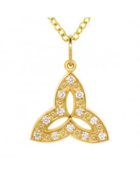 Trinity Charm in 18K Yellow Gold with High Quality Diamonds