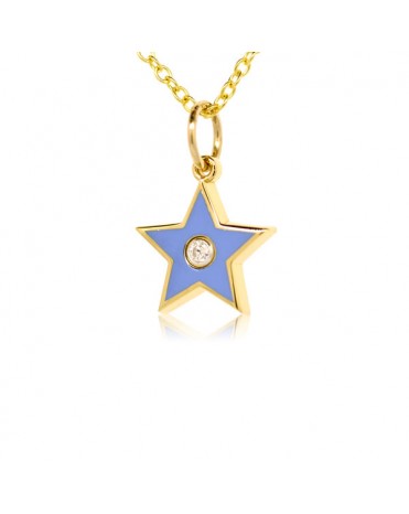 French Enamel Yellow Gold Star Charm
