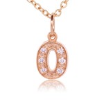 Letter O Rose Gold with Diamonds Pendant